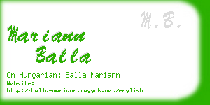 mariann balla business card